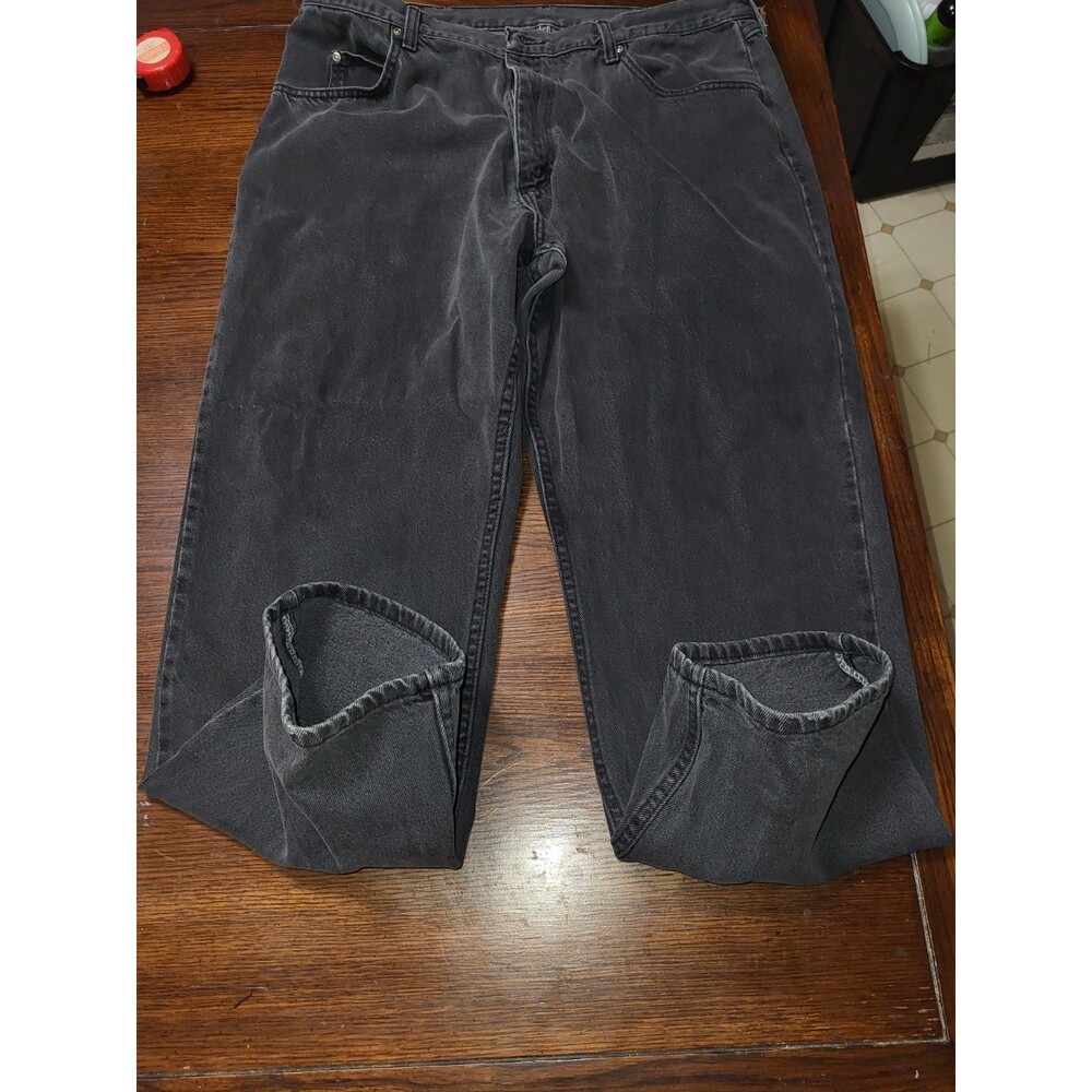 Wrangler 97601CB Men Black Jeans 40x30 Relaxed Fit Straight Leg Faded Denim 2016 - Picture 7 of 15